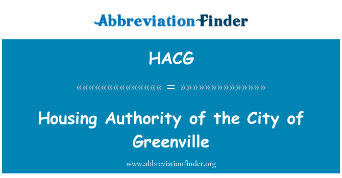 HACG: Housing Authority of the City of Greenville