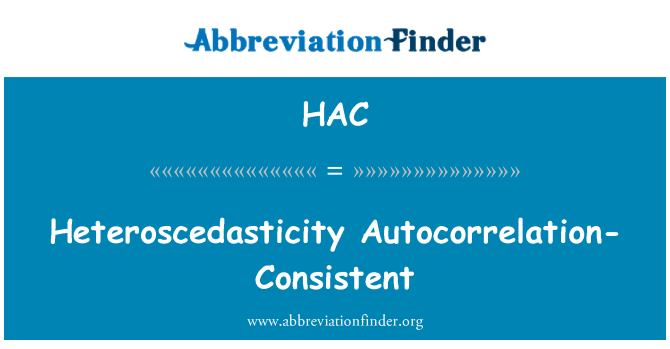 HAC: Heteroskedasticita autokorelace konzistentní