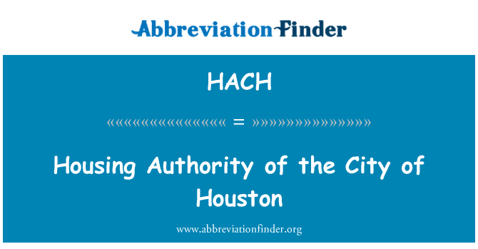 HACH: Autoridad de vivienda de la ciudad de Houston