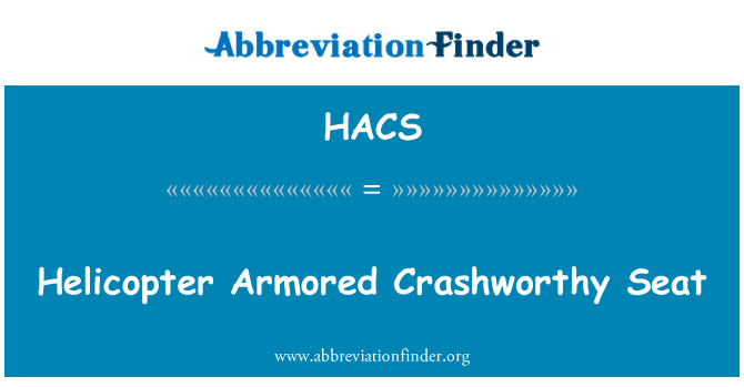 HACS: Helicopter Armored Crashworthy Seat