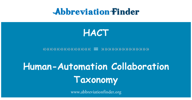 HACT: Tassonomia di collaborazione uomo-automazione