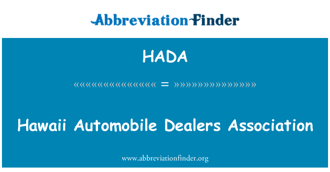 HADA: Hawaii Automobile Dealers Association