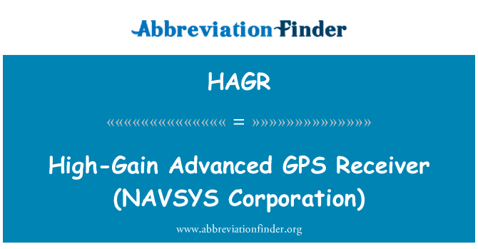 HAGR: Høy gevinst avanserte GPS-mottaker (NAVSYS Corporation)