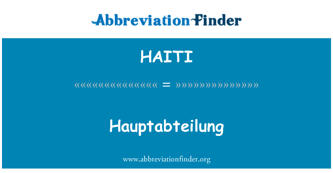 HAITI: Hauptabteilung