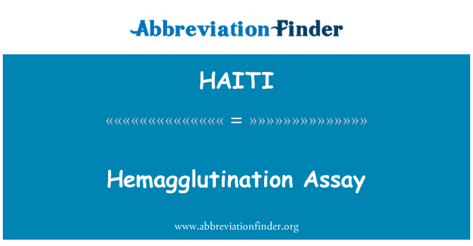 HAITI: Zkouška hemaglutinace