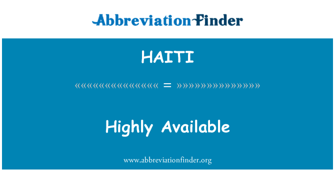 HAITI: Yüksek oranda kullanılabilir