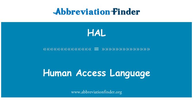 HAL: Lingwa ta ' l-aċċess mill-bniedem