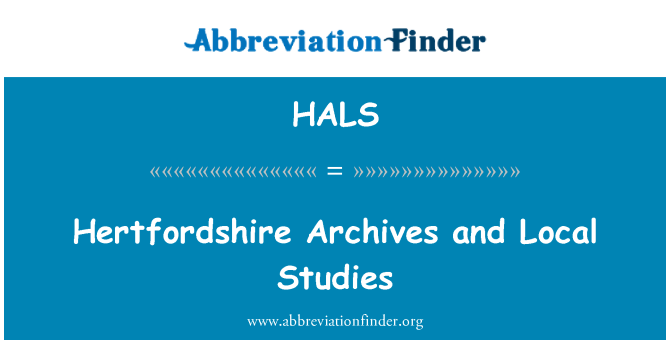 HALS: Hertfordshire arşivleri ve yerel çalışmalar