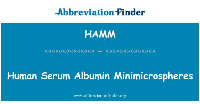 HAMM: Minimicrospheres มนุษย์ Serum Albumin