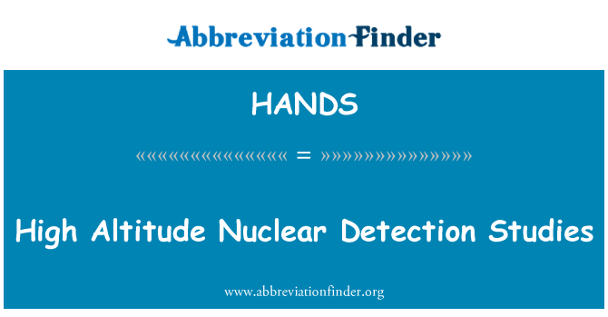 HANDS: High Altitude Nuclear Detection Studies