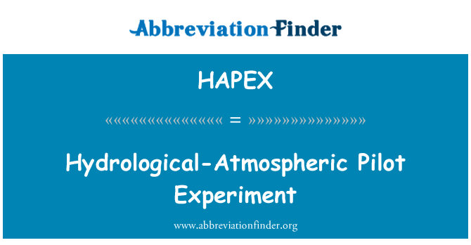 HAPEX: 水文大氣試驗