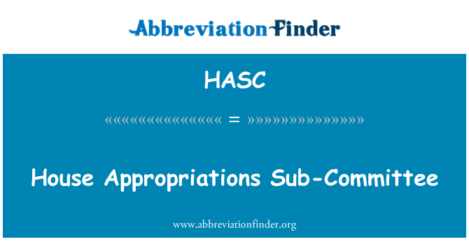 HASC: Подкомитет по ассигнованиям дом