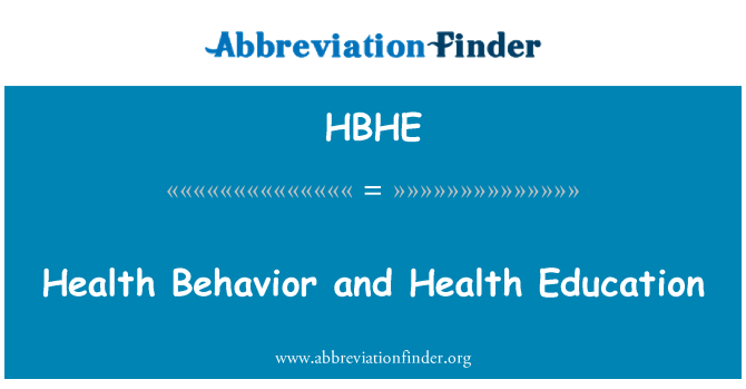 HBHE: התנהגות בריאות וחינוך לבריאות