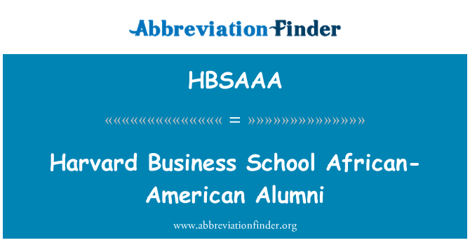 HBSAAA: Harvard Business School Alumni Afrika-Amerika