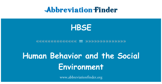 HBSE: Ljudsko ponašanje i društvene okoline