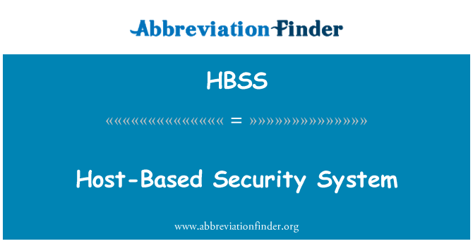 HBSS: میزبان پر مبنی سیکورٹی کے نظام