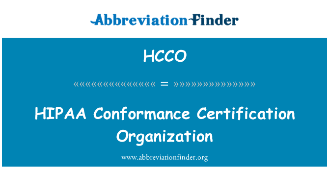 HCCO: HIPAA shodu certifikační organizace
