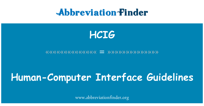 HCIG: Diretrizes de Interface humano-computador