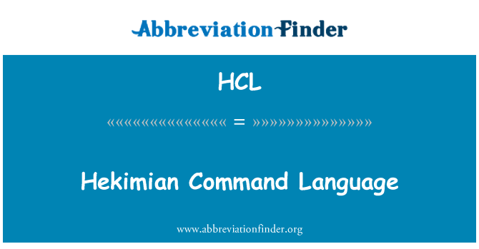 HCL: Kòmandan Hekimian lang