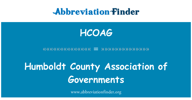 HCOAG: جمعية مقاطعة هومبولت من الحكومات