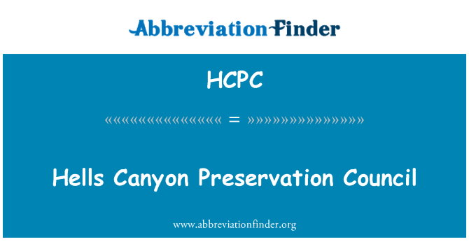 HCPC: Hells Canyon Preservation Council