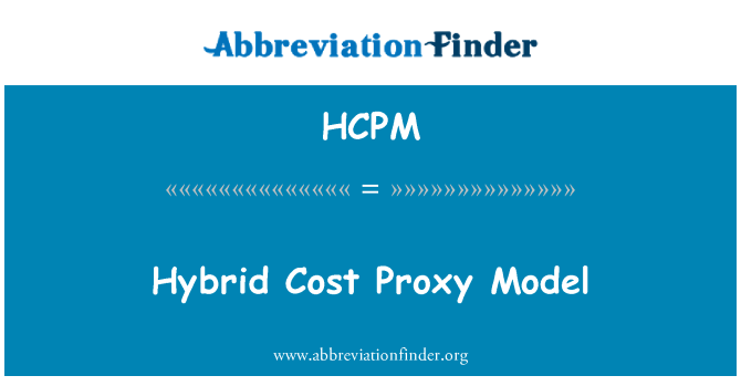 HCPM: Hybridmodell kostnad Proxy