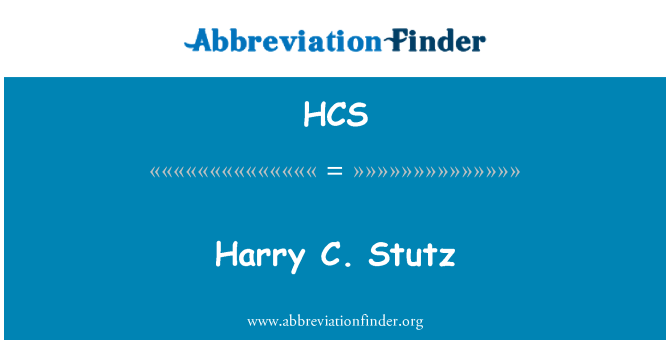 HCS: Harry C. Stutz