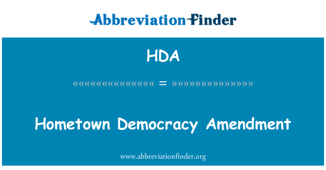 HDA: Hometown demokrasi amandman