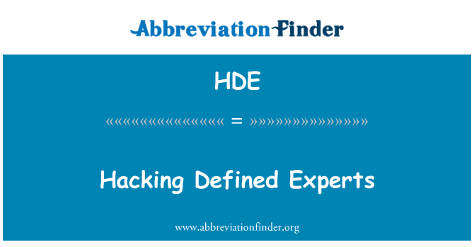 HDE: Hacking defineret eksperter