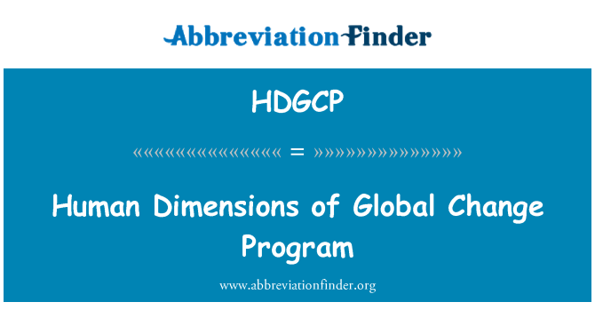 HDGCP: Mänskliga dimensioner av globala förändringar Program