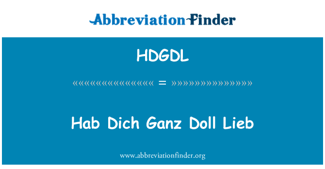 HDGDL: Hab Dich Ganz nukke Lieb