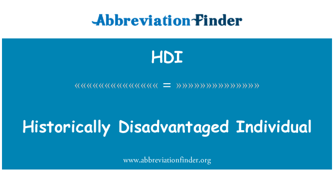 HDI: 历史上处于不利地位的个人