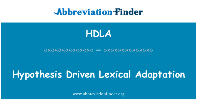 HDLA: Hipotezė važiuoti leksikos adaptacijos