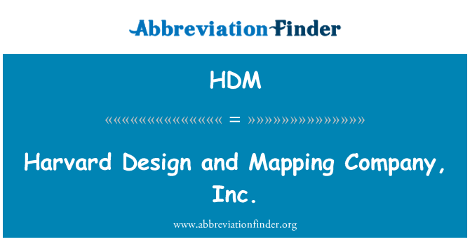 HDM: Harvard Design and Mapping Company, Inc.