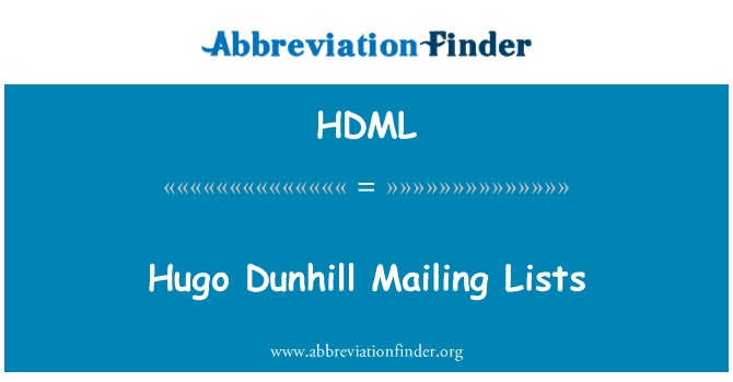 HDML: Hugo Dunhill adresarjev