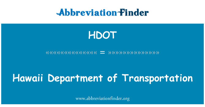 HDOT: Departamentul de transport din Hawaii