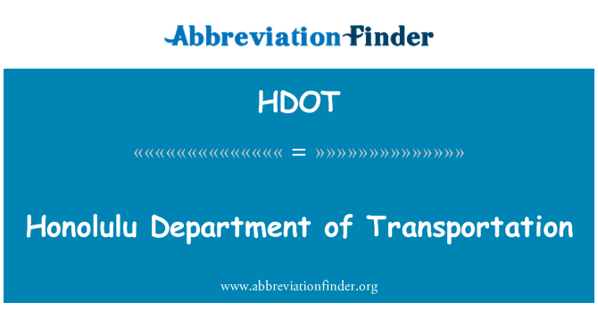 HDOT: Honolulu Department of Transportation