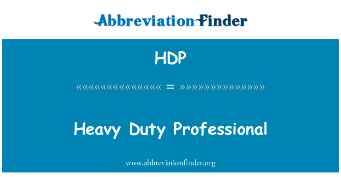 HDP: Těžkotonážní Professional
