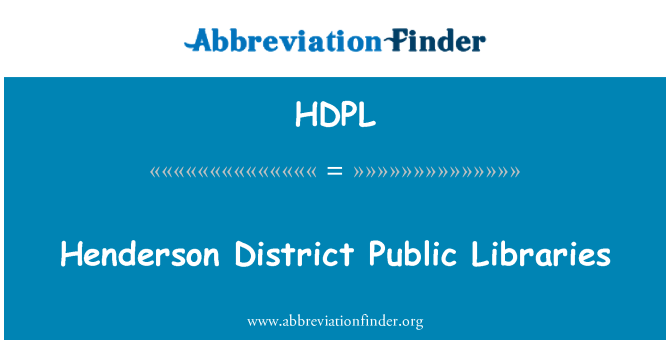 HDPL: Perpustakaan Umum distrik Henderson