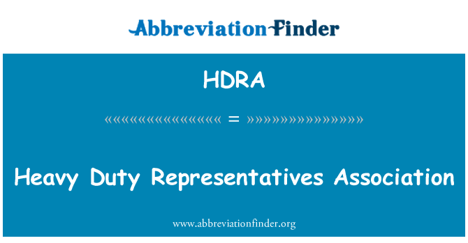 HDRA: Heavy Duty repræsentanter Association