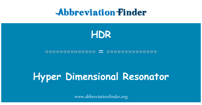 HDR: Hiper dimenzionalni Resonator