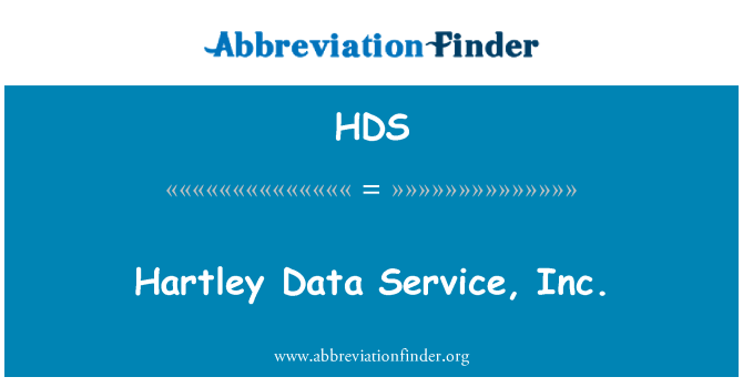 HDS: Hartley Data Service, Inc.