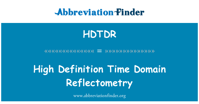 HDTDR: Високої чіткості час доменів Reflectometry