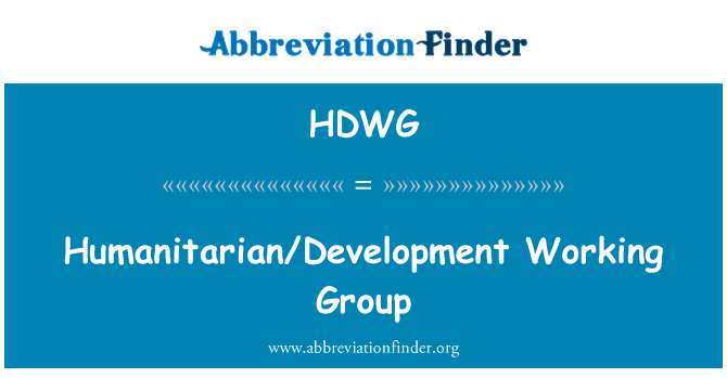 HDWG: Nhóm công tác nhân đạo/phát triển