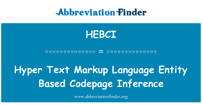 HEBCI: Hyper Text Markup Language enhet baserad Codepage inferens