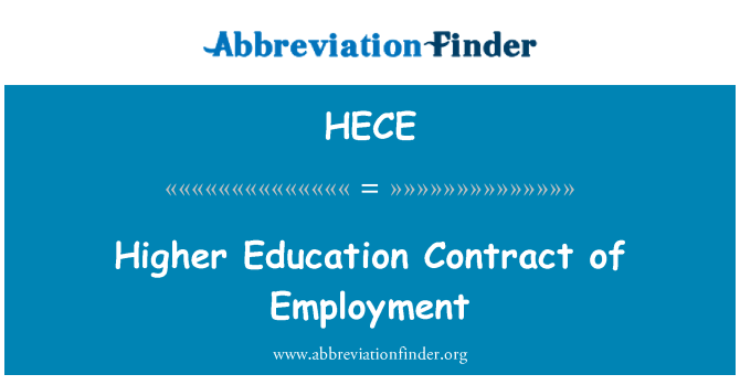 HECE: Învăţământ superior Contract de muncă