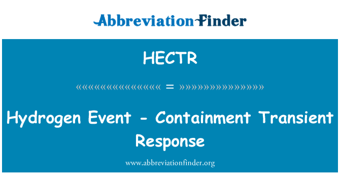 HECTR: Vodíku událost - zadržování Přechodová odezva