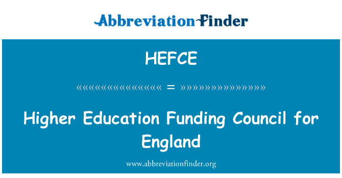 HEFCE: Higher Education Funding Council for England