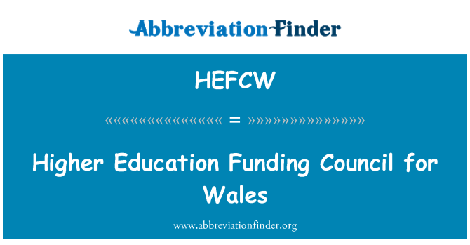 HEFCW: Higher Education Funding Council for Wales