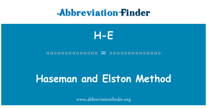H-E: Haseman in Elston metoda